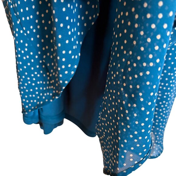 Torrid Plus Size 3 Green Polka Dot Dress Adj Straps Flowy Elastic Waist Lined 3X - Picture 6 of 10